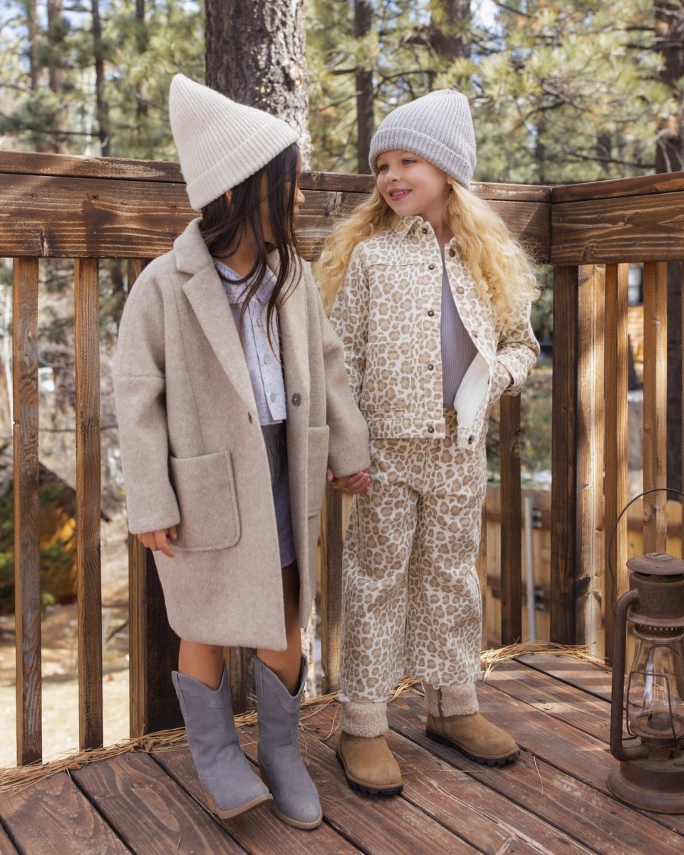 LEOPARD STRAIGHT LEG DENIM PANTS - RYLEE + CRU - PANTS