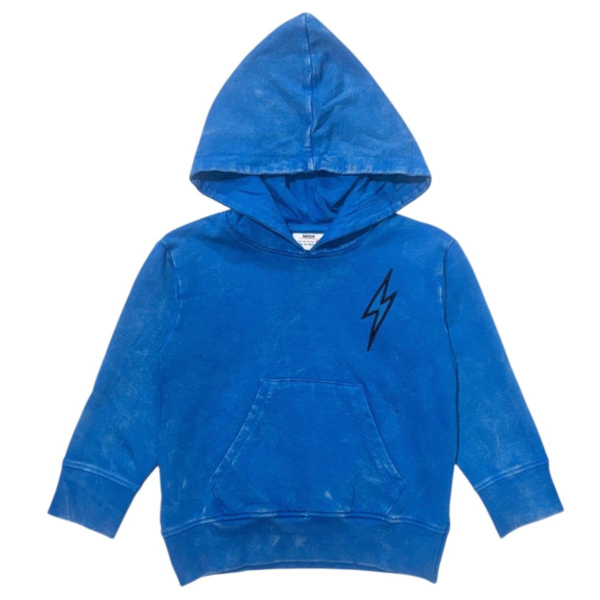 LIGHTNING BOLT ENZYME DISTRESSED HOODIE - MISH MISH