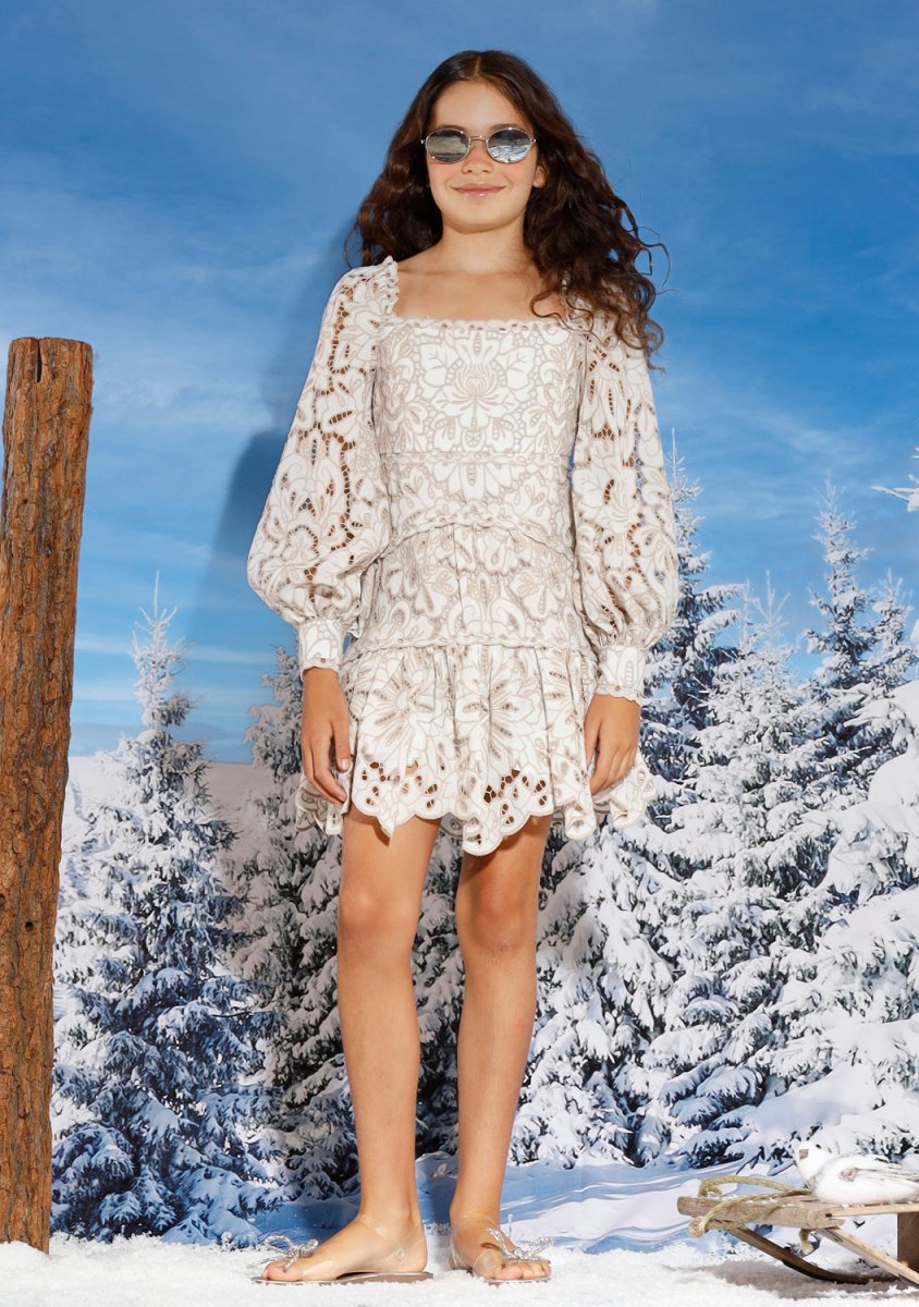 winter embroidered dresses NSG-162 Gardenia By Nureh Embroidered Slub Suit Winter Collection
