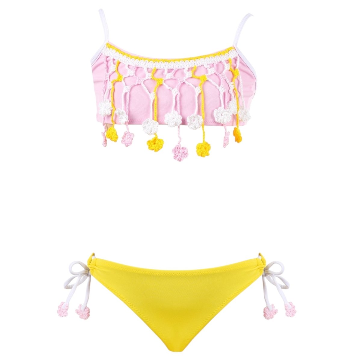 LIORA FLORAL CROCHET FRINGE TWO PIECE BIKINI - NESSI BYRD