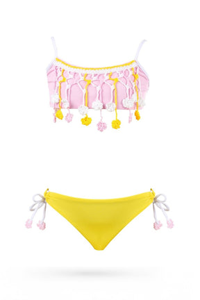 LIORA FLORAL CROCHET FRINGE TWO PIECE BIKINI (PREORDER) - NESSI BYRD