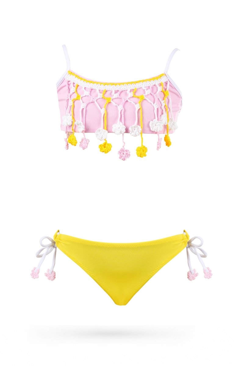 LIORA FLORAL CROCHET FRINGE TWO PIECE BIKINI (PREORDER) - NESSI BYRD