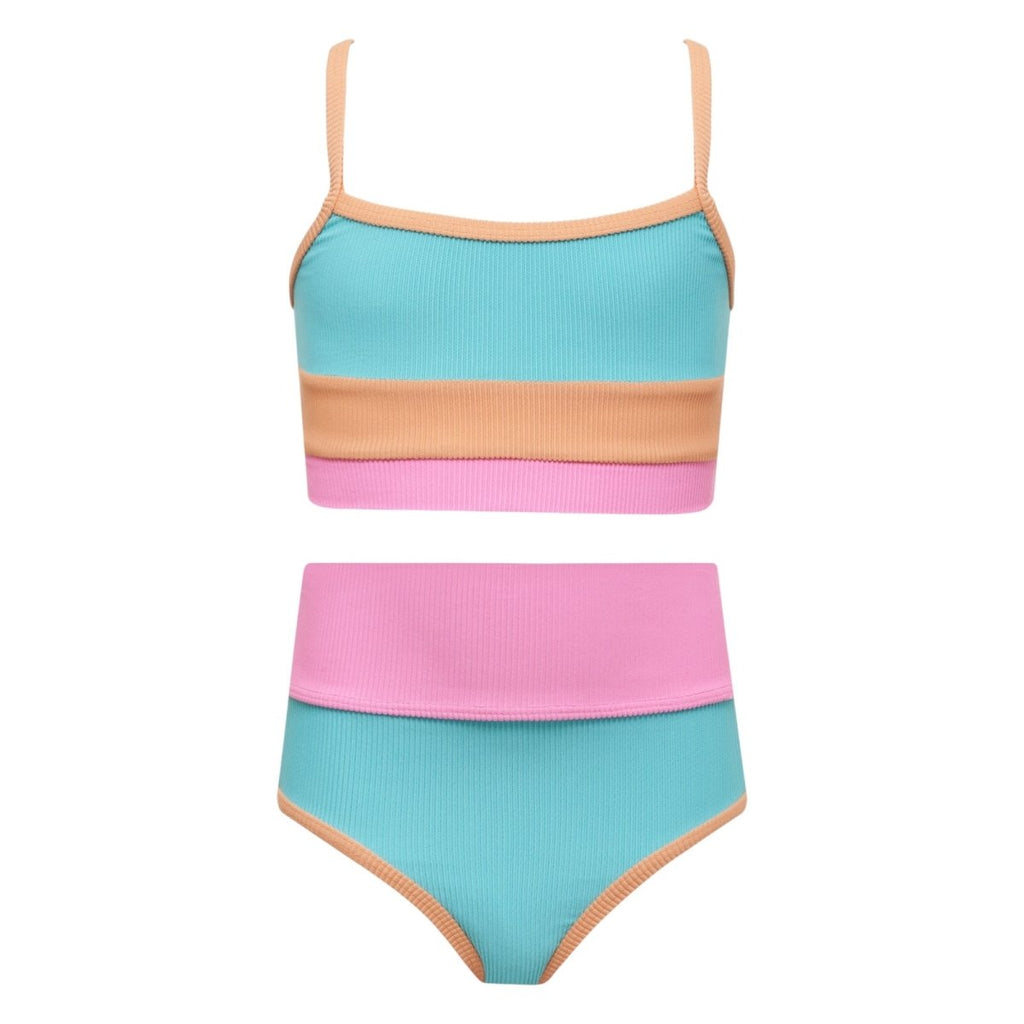LITTLE EVA & EMMY CRUSH COLORBLOCK TWO PIECE BIKINI by BEACH RIOT