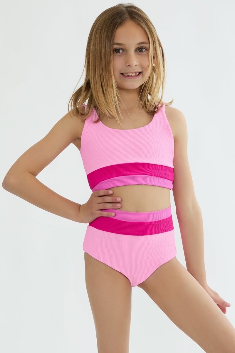 LITTLE MACKENZIE HEIDI COLORBLOCK TWO PIECE BIKINI (PREORDER) - BEACH RIOT KIDS