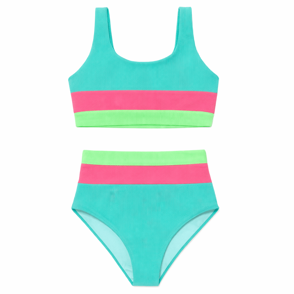 LITTLE MACKENZIE HEIDI STRAWBERRY ICE TWO PIECE BIKINI - BEACH RIOT KIDS