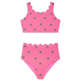 LITTLE MADISON BEA FLAMINGO FRONDS PALM TREES TWO PIECE BIKINI - BEACH RIOT KIDS - TWO PIECE BIKINI