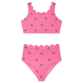 LITTLE MADISON BEA FLAMINGO FRONDS PALM TREES TWO PIECE BIKINI - BEACH RIOT KIDS - TWO PIECE BIKINI