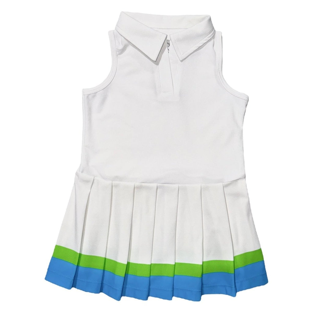 Little Yari Tennis Dress with Pleats | Mini Dreamers 3/4 / White Little Yari Tennis Dress with Pleats | Mini Dreamers 3/4 / White