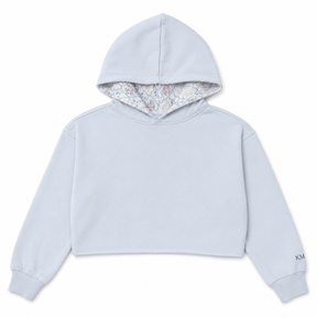 LOCKET TRISTAN CROPPED HOODIE W/ FLORAL LINING by KATIE J NYC