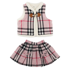 LONDON PLAID VEST AND PLEATED SKIRT SET (PREORDER) - SET
