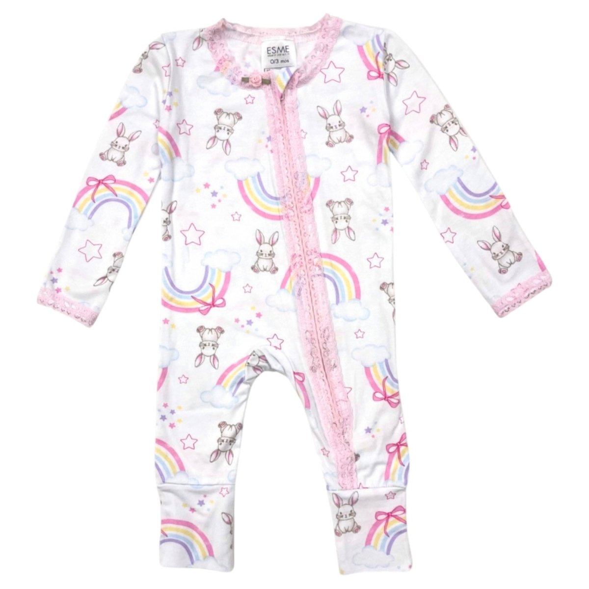 LUCKY BUNNY ZIP FOOTIE - ESME