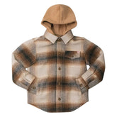 LUMBER PLAID GLEN HOODED SHACKET (PREORDER) - JACKETS