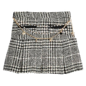 LUREX PLAID BOUCLE HATTIE CHAIN SKIRT (PREORDER) - KATIE J NYC