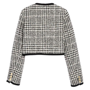 LUREX PLAID BOUCLE HATTIE CROPPED JACKET (PREORDER) - KATIE J NYC