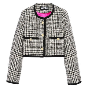 LUREX PLAID BOUCLE HATTIE CROPPED JACKET (PREORDER) - KATIE J NYC