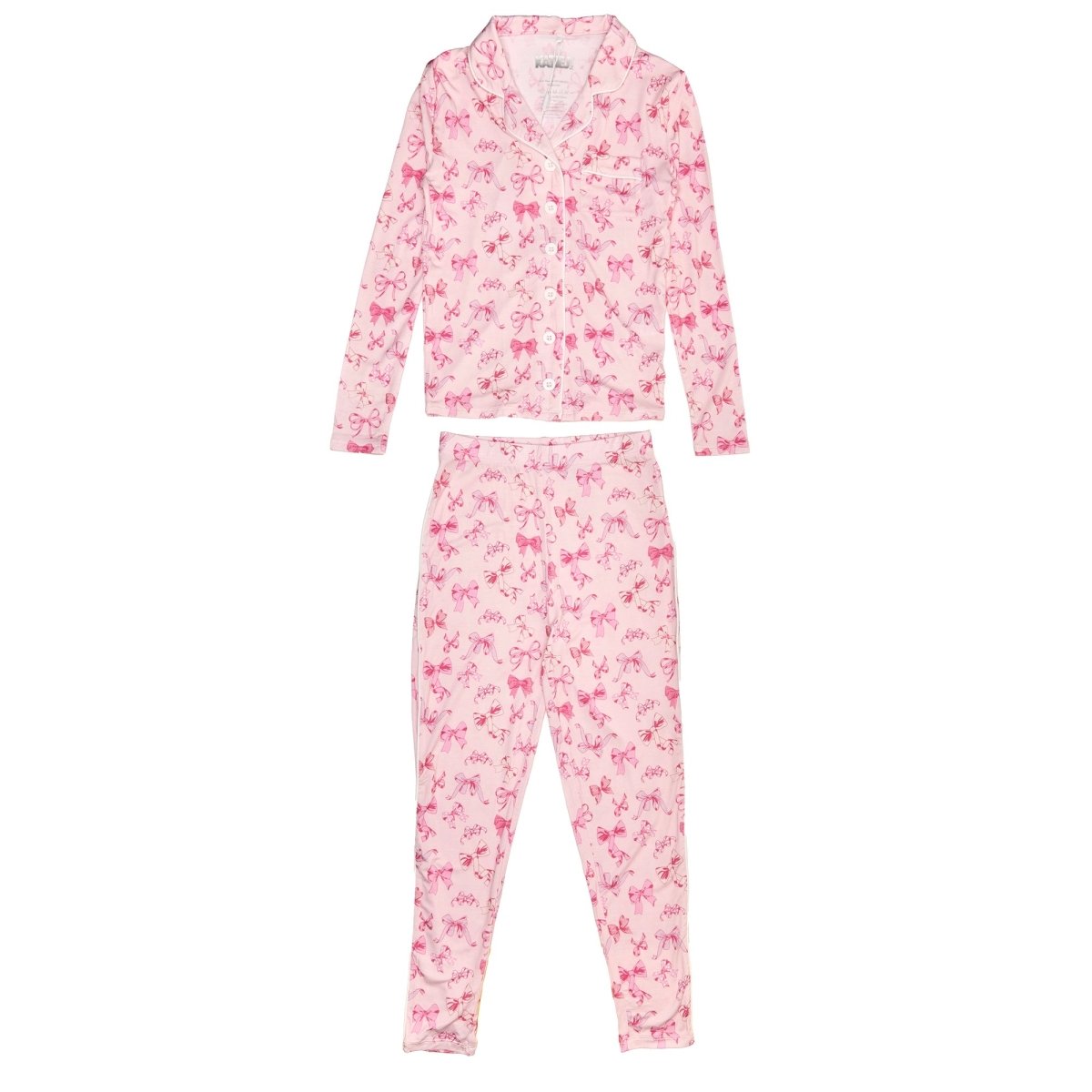 MAIA BOWS LONG SLEEVE PJS - KATIE J NEW YORK