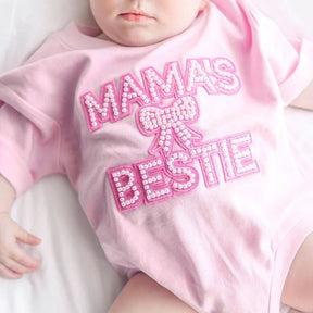 MAMA'S BESTIE PEARL PATCH ROMPER (PREORDER) - SWEET WINK