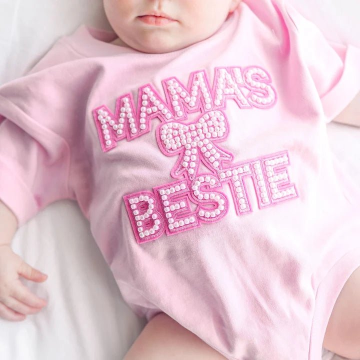 MAMA'S BESTIE PEARL PATCH ROMPER (PREORDER) - SWEET WINK