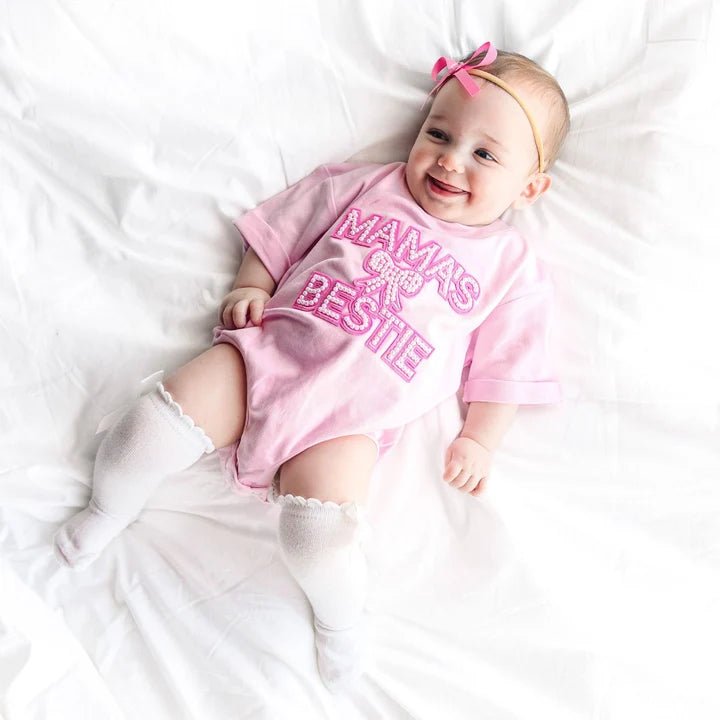 MAMA'S BESTIE PEARL PATCH ROMPER (PREORDER) - SWEET WINK