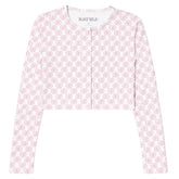 MARINA PICOT EDGE HEART CROP CARDIGAN - KATIE J NYC