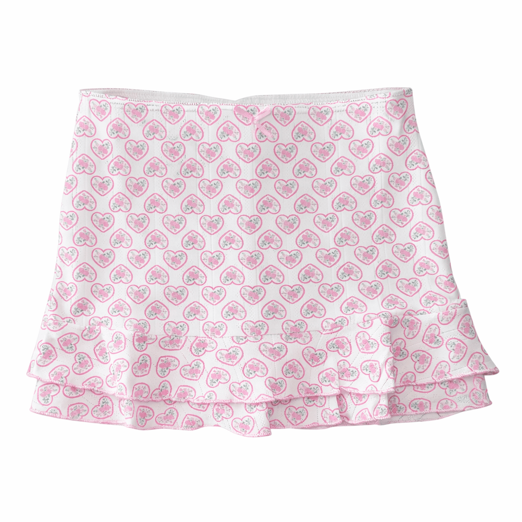 MARINA PICOT EDGE HEART SKIRT - SKIRTS