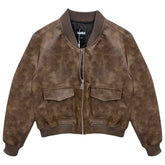 MAVERICKS LEATHER BOMBER JACKET - JACKETS