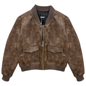 MAVERICKS LEATHER BOMBER JACKET - JACKETS