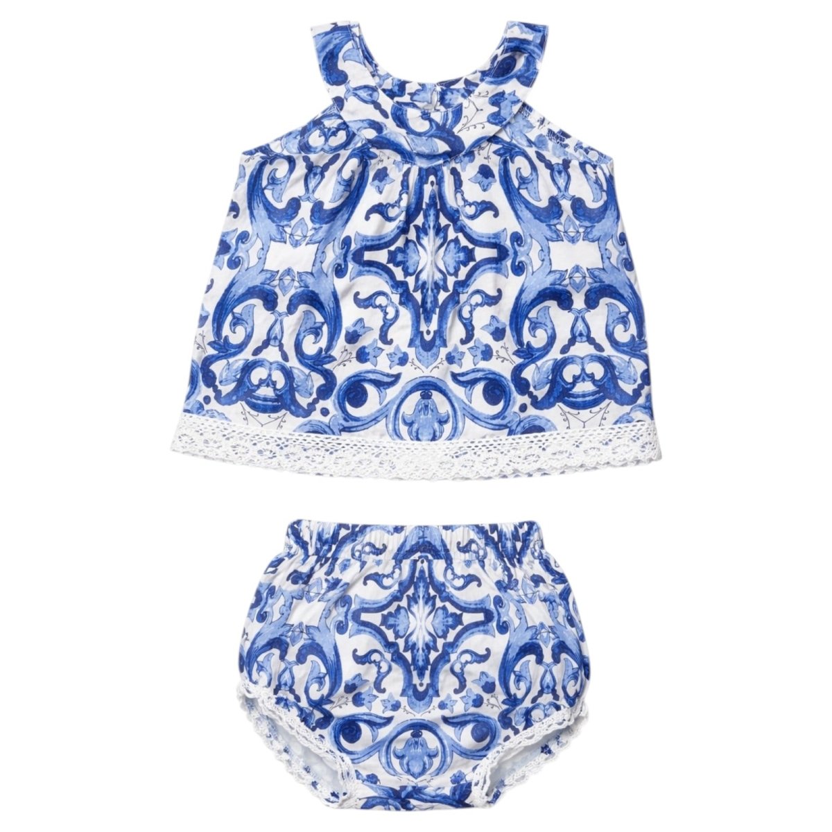 MEDITERRANEAN SUMMER DRESS AND DIAPER COVER SET - BELA & NUNI