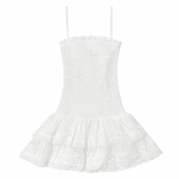 MELINA EYELET RUFFLE DRESS - KATIE J NYC