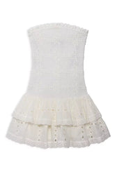 MELINA EYELET RUFFLE DRESS (PREORDER) - KATIE J NYC