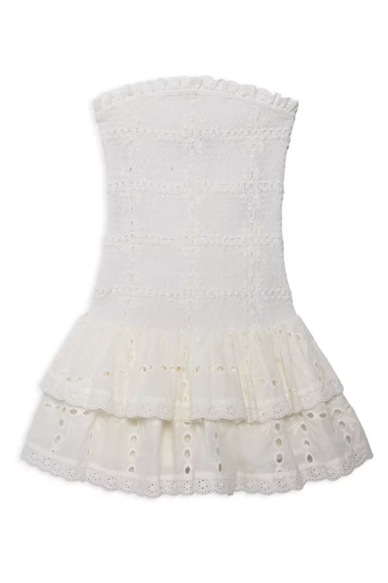 MELINA EYELET RUFFLE DRESS (PREORDER) - KATIE J NYC
