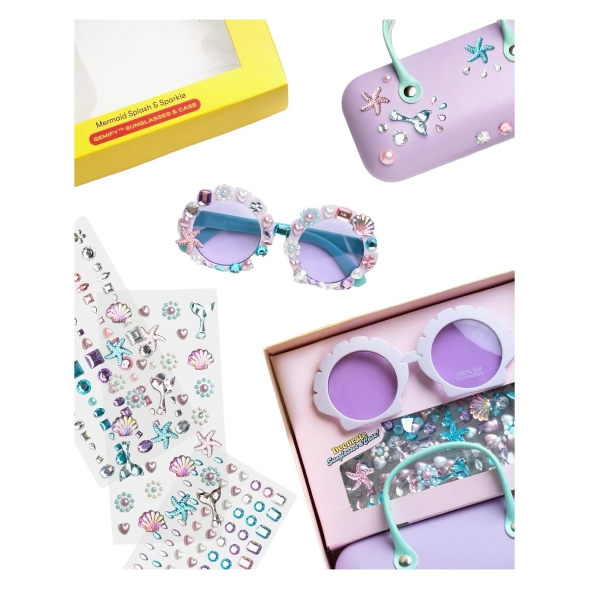 MERMAID SPLASH AND SPARKLE GEMIFY SUNGLASSES AND CASE (PREORDER) - SUPER SMALLS