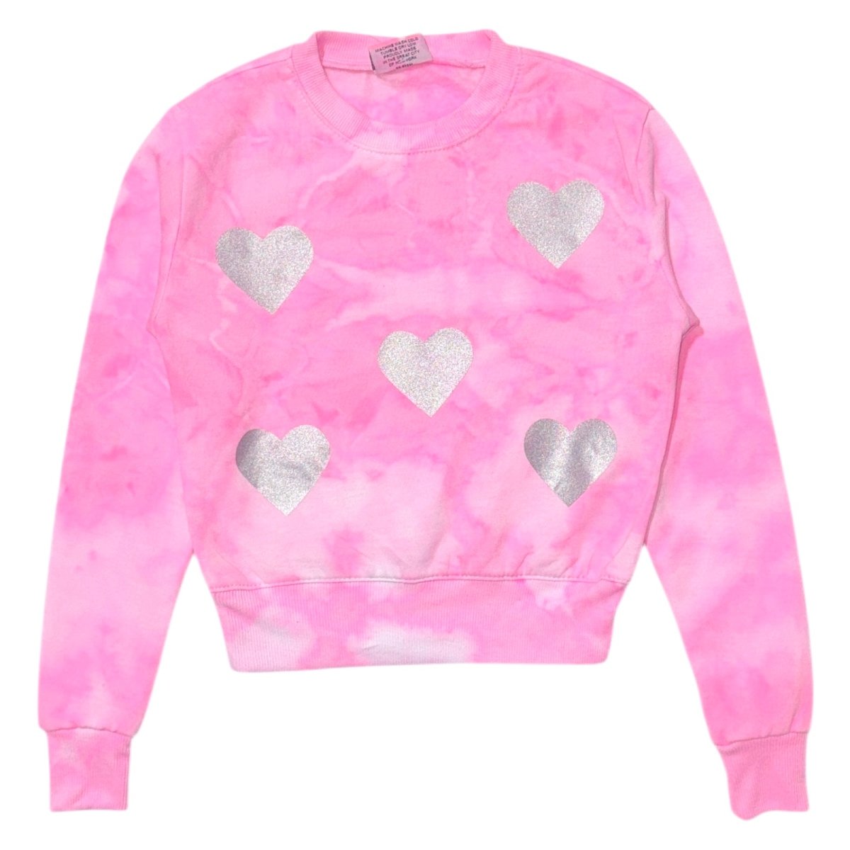 METALLIC HEART CLOUDWASH SWEATSHIRT - SWEATERS