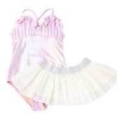 METALLIC MERMAID ONE PIECE SWIMSUIT W/ IRIDESCENT SKIRT (PREORDER) - SHADE CRITTERS