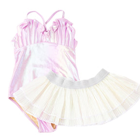 METALLIC MERMAID ONE PIECE SWIMSUIT W/ IRIDESCENT SKIRT (PREORDER) - SHADE CRITTERS