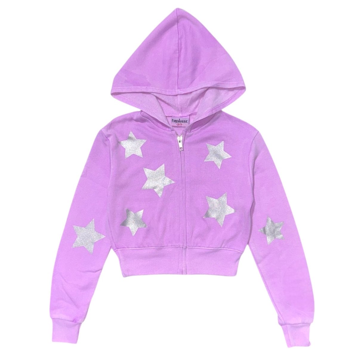 METALLIC STARS ZIP UP HOODIE - HOODIES