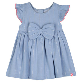 METALLIC STRIPE BOW DRESS (PREORDER) - BILLIEBLUSH