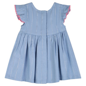 METALLIC STRIPE BOW DRESS (PREORDER) - BILLIEBLUSH