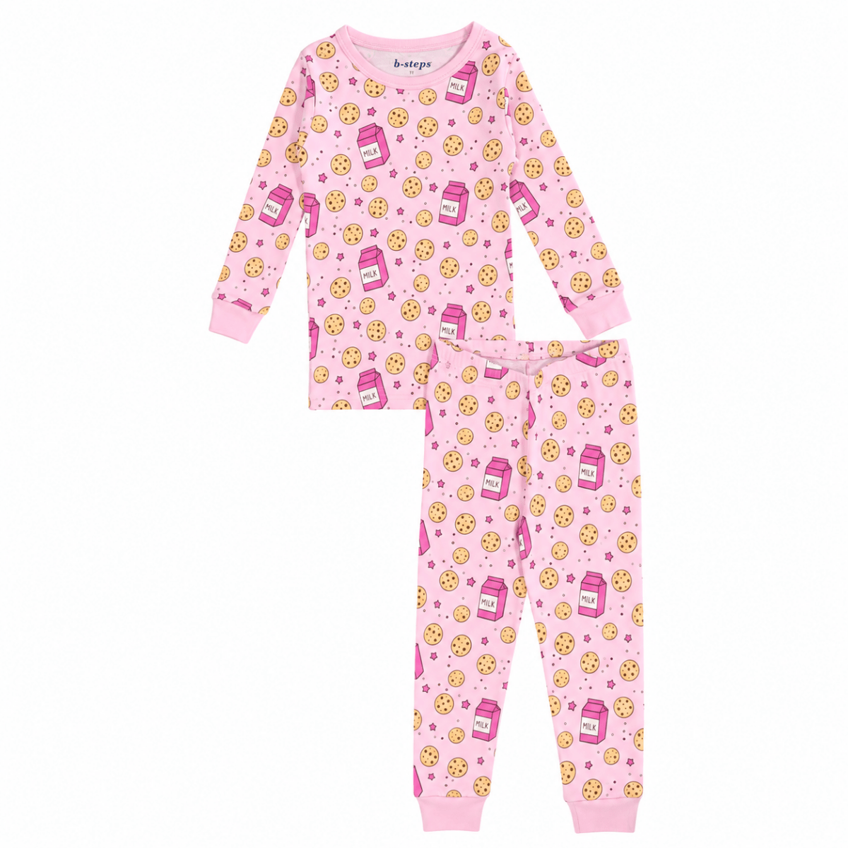 MILK & COOKIES LONG SLEEVE TWO PIECE PAJAMAS - BABY STEPS