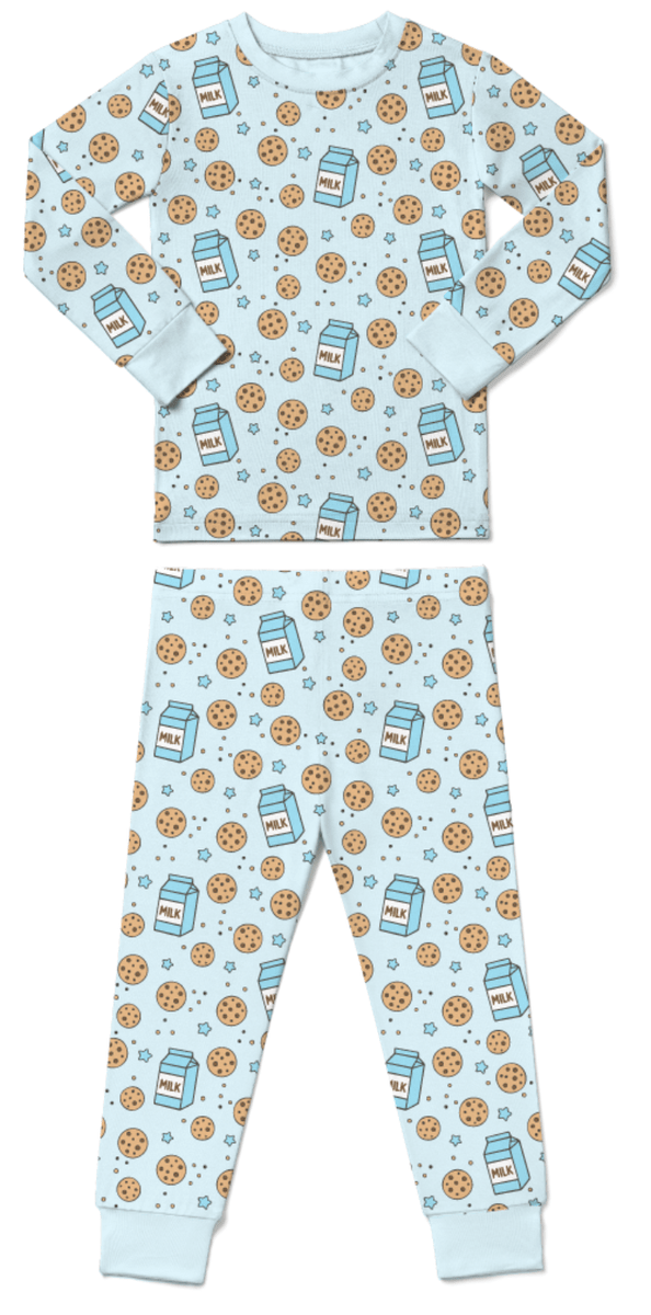 MILK & COOKIES LONG SLEEVE TWO PIECE PAJAMAS (PREORDER) - BABY STEPS