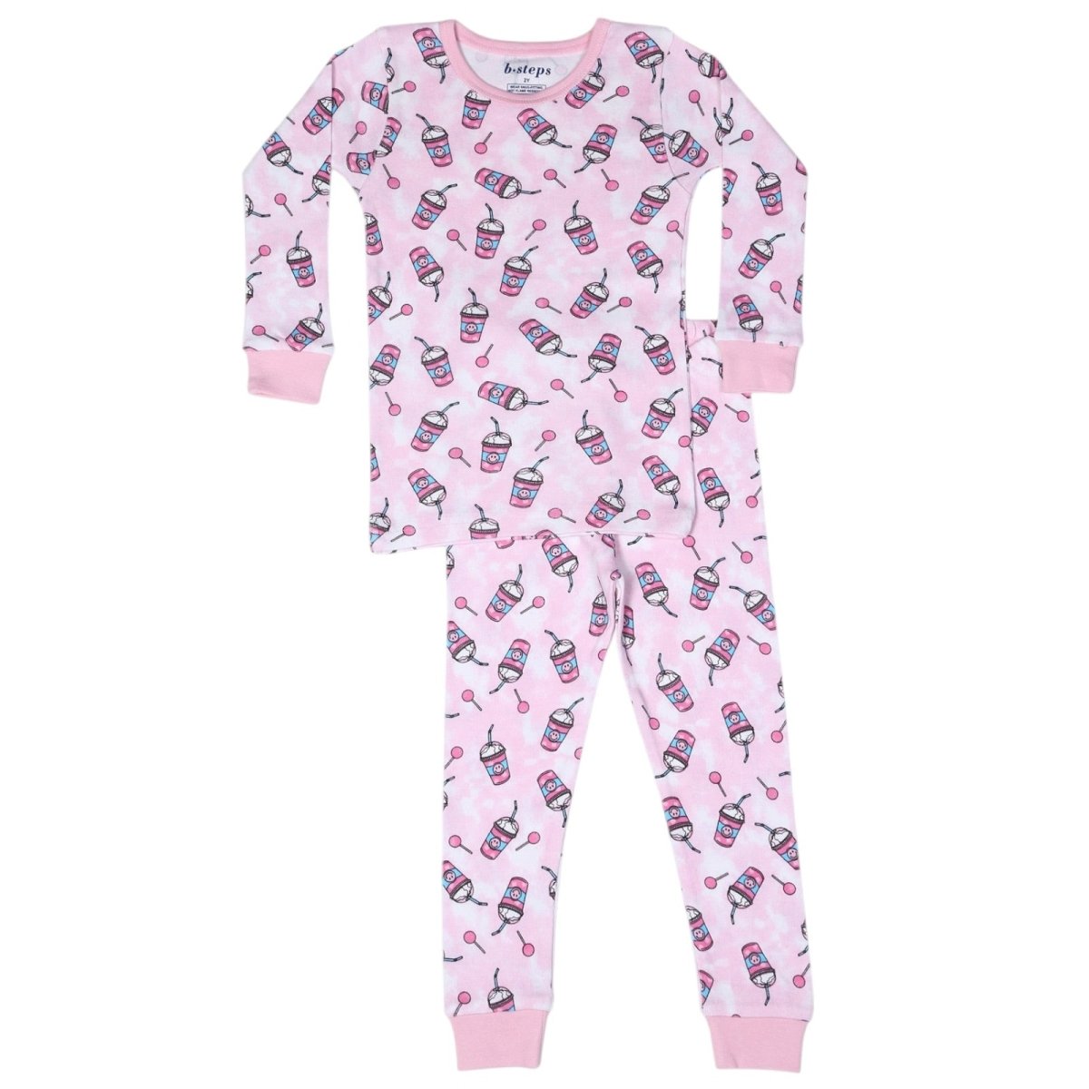 MILKSHAKE LONG SLEEVE TWO PIECE PAJAMA - BABY STEPS - PAJAMAS