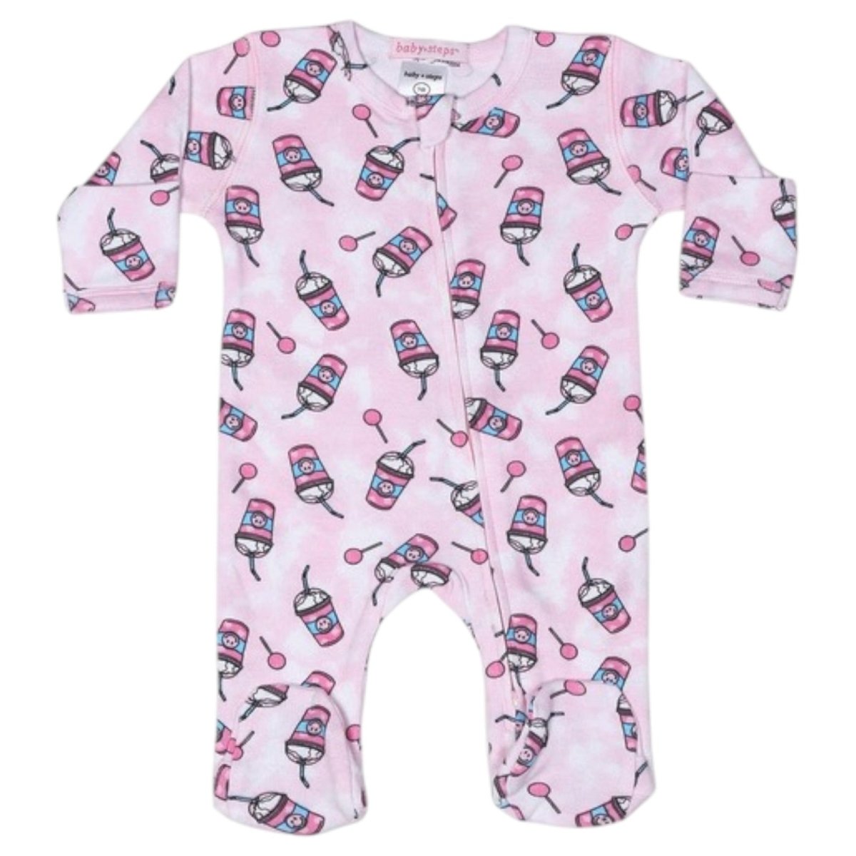 MILKSHAKE ZIP FOOTIE - BABY STEPS