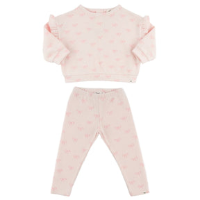 MINI BOWS RUFFLE SWEATSHIRT AND LEGGINGS SET (PREORDER) - SET