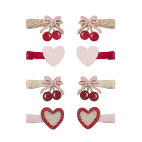 MINI CHERRIES & HEART CLIPS SET OF 8 - MIMI & LULA - CLIPS