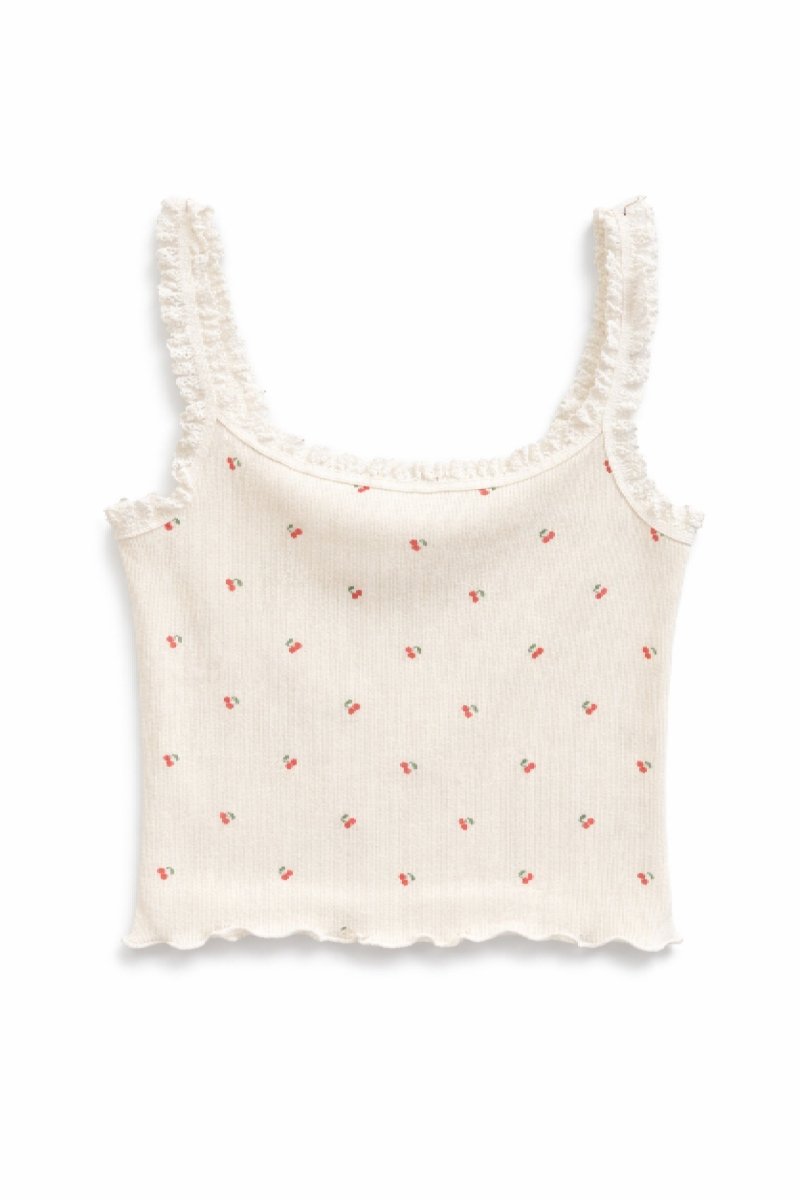 MINI CHERRY SUSAN LACET TRIM TANK TOP(PREORDER) - KATIE J NYC