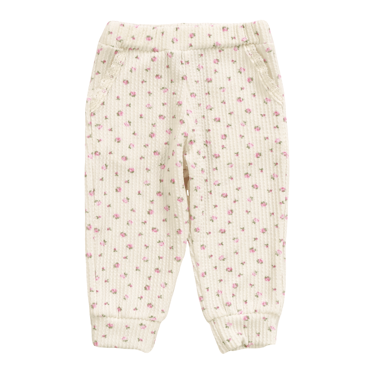 MINI FLORAL RIBBED SWEATPANTS - COZII BY T2LOVE