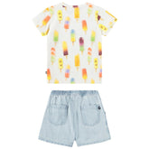 MINI POPSICLES TSHIRT AND MISTY DENIM SHORTS SET (PREORDER) - MOLO