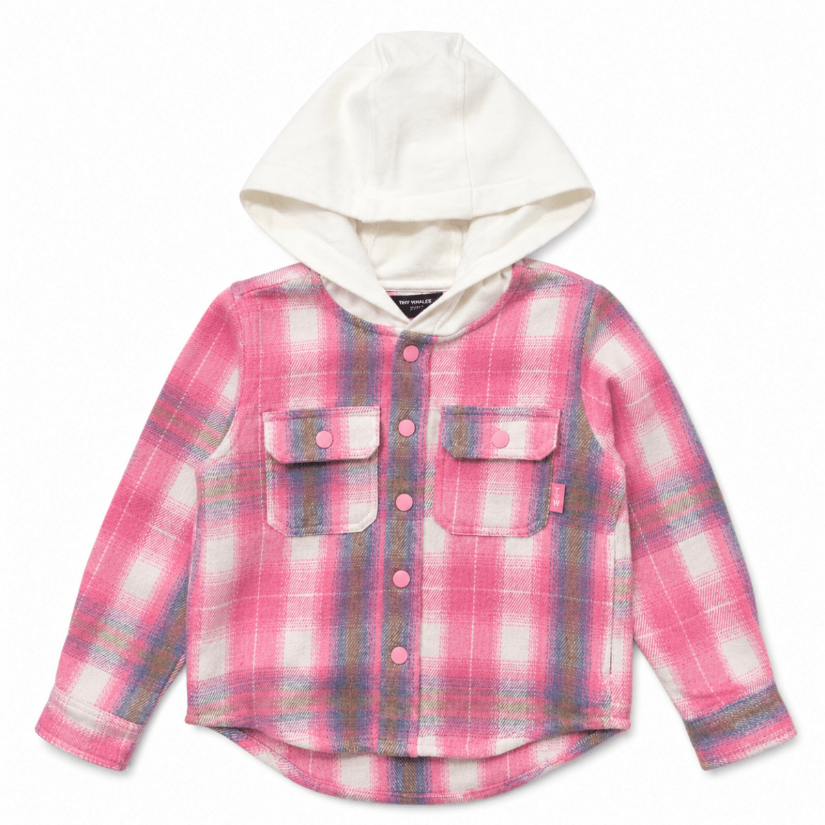 MOUNTAIN GIRL FLANNEL HOODIE SHACKET - TINY WHALES