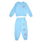 NAOMI CRYSTAL SMILEY FACE SWEATSHIRT AND SWEATPANTS SET - MINI DREAMERS