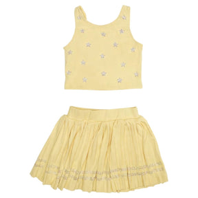 NAOMI CRYSTAL STARS TOP AND PLEATED SKIRT W/ SHORTS TENNIS SET - MINI DREAMERS